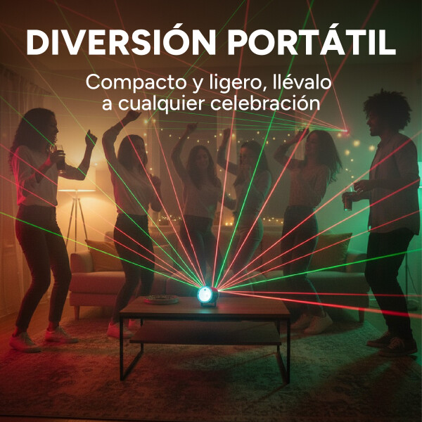 Proyector Luces Laser 8 En 1 Iluminación Fiestas Discoteca Color Negro