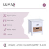 Mesa de luz veladora Lumax 2 cajones madera y blanco Mesa de luz veladora Lumax 2 cajones madera y blanco