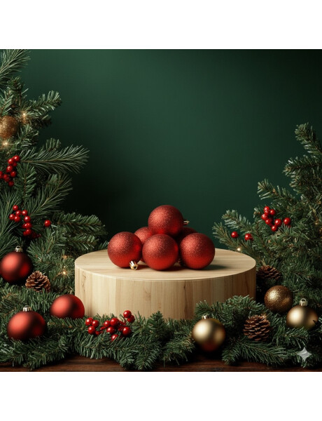 ESFERA CLEAR BEADS 8CM X 3 UNIDADES ROJO ESFERA CLEAR BEADS 8CM X 3 UNIDADES ROJO