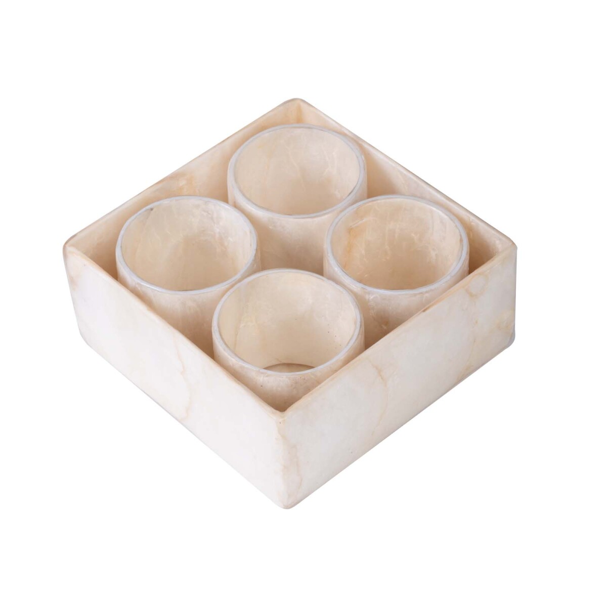 SERVILLETERO 4 ANILLOS P/SERVILLETAS - NACAR NATURAL-BEIGE BCS 2405 