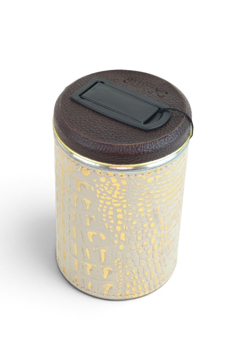 Set de matera para dama en cuero legítimo Beige con dorado