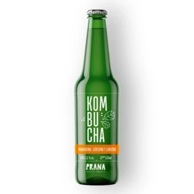 Kombucha citrus, cúrcuma y jengibre Prana 330ml Kombucha Prana Citrus 330ml