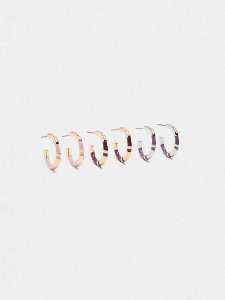 Set De Aros Con Esmalte multicolor