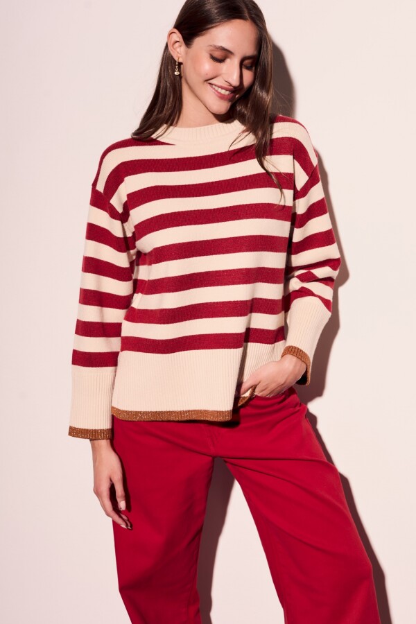 Sweater Rayado Rojo