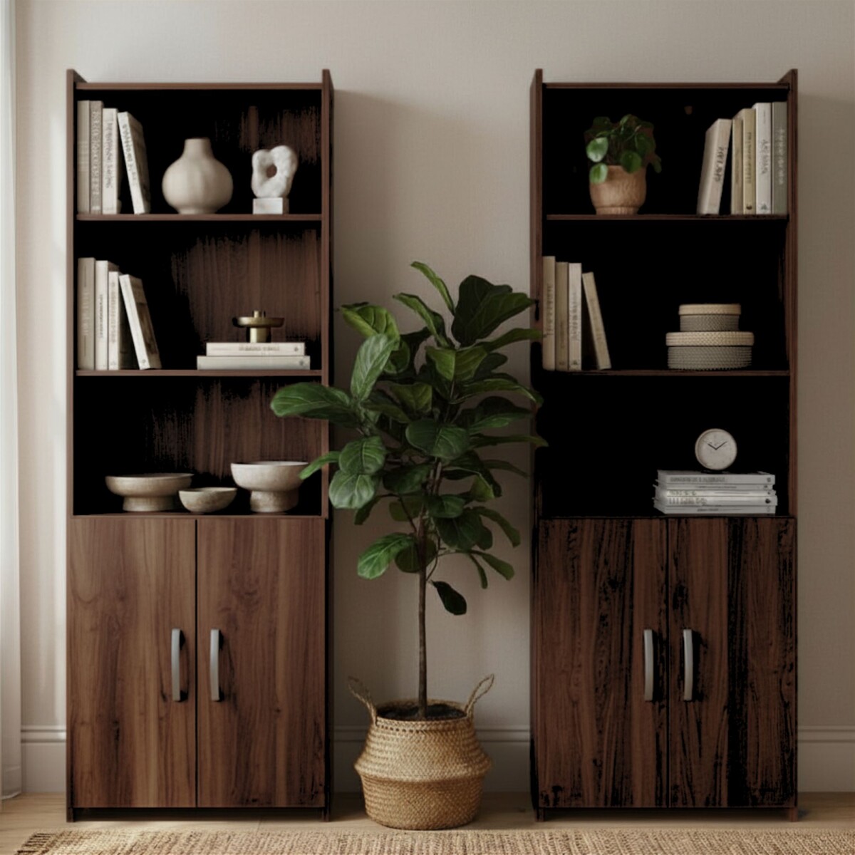 Promo 2 Bibliotecas Con Puertas - Tabaco 