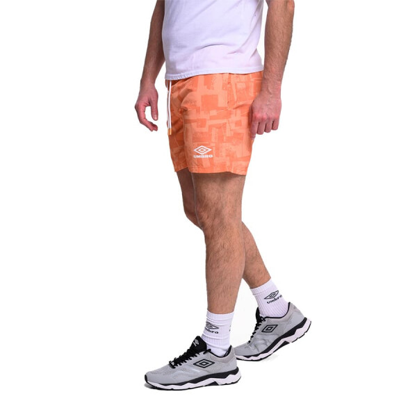 Short Umbro Printed de Hombre - 20106028 Coral-blanco