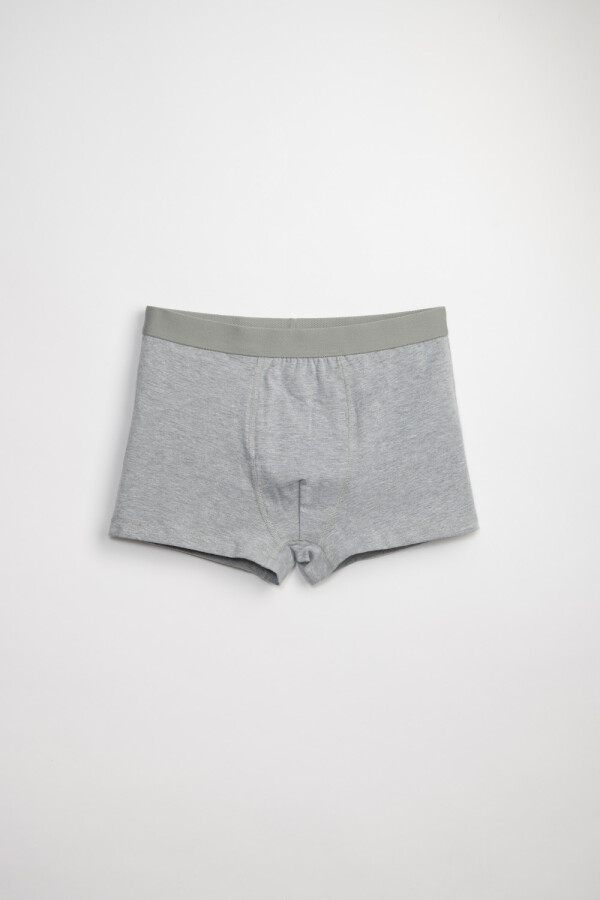 Boxer corto algodon liso Gris Melange