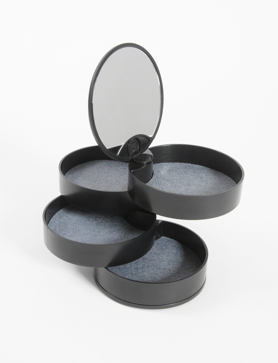 Organizador de bijou estantes con espejo - negro 