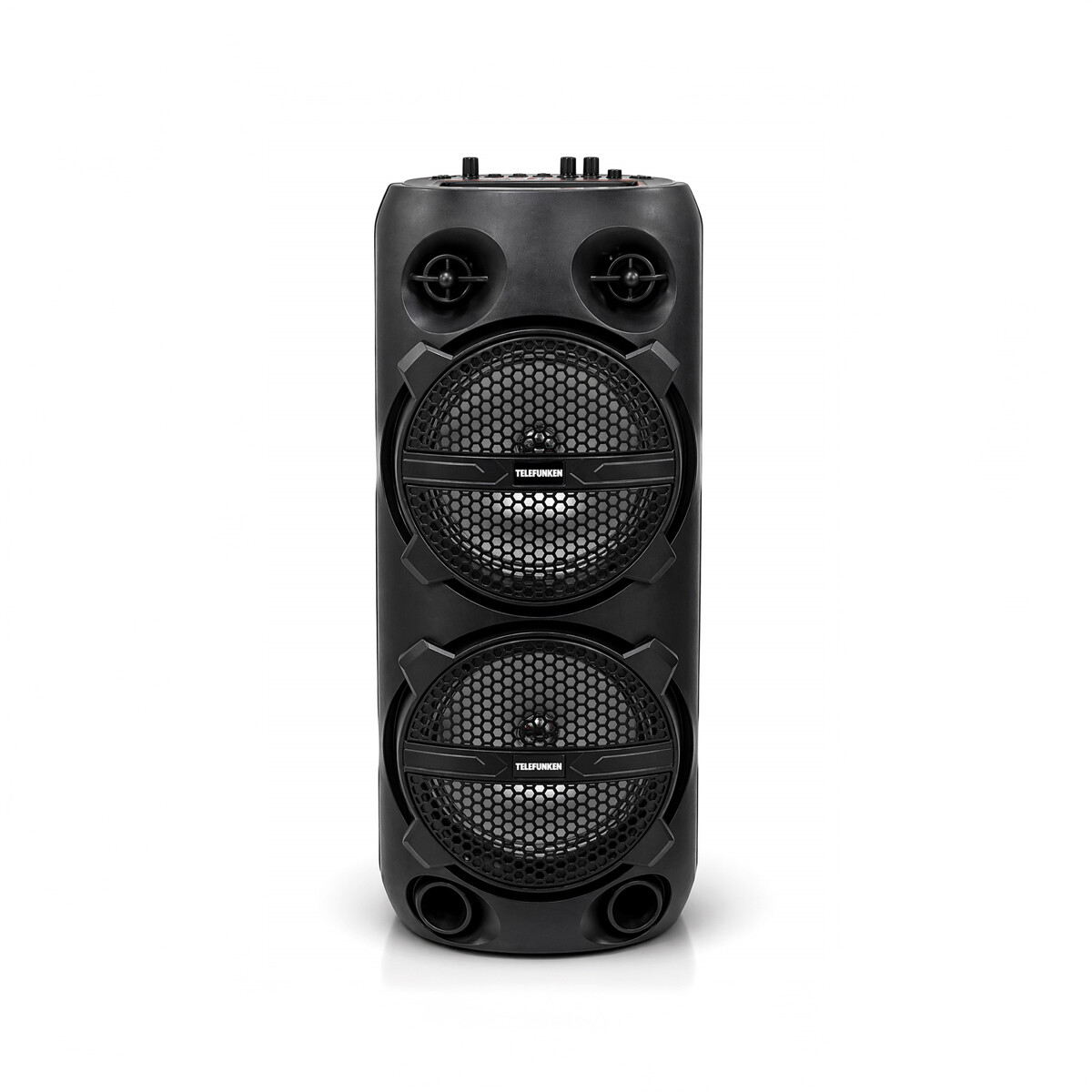 Parlante Portátil Telefunken 2x8” Con Micrófono Inalámbrico Y Luces Led 