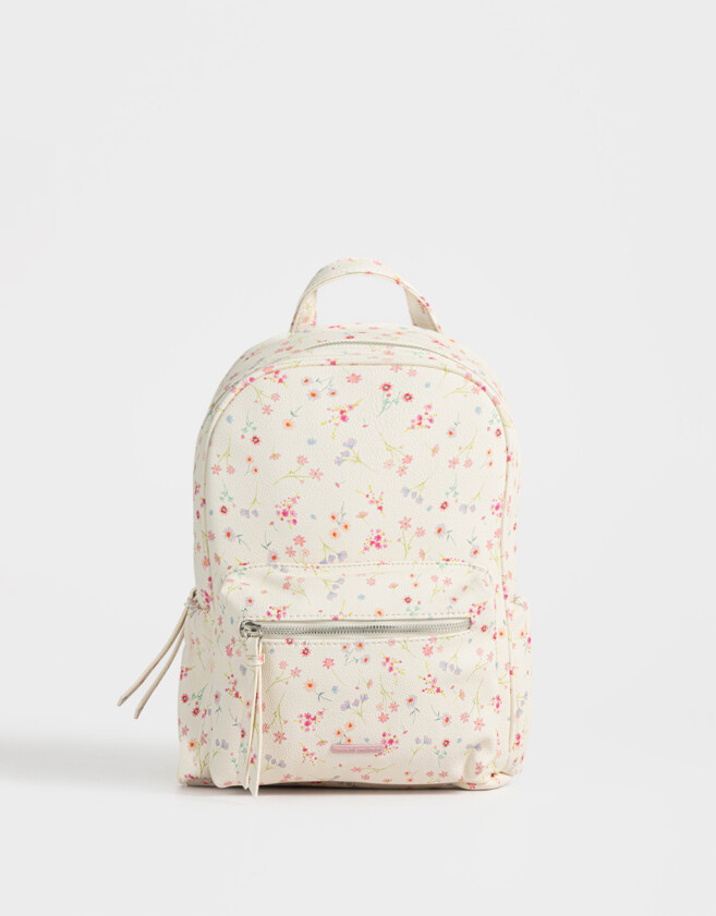 Mochilas Urbanas Color Block Mochila Con Charms - Estampado Flores