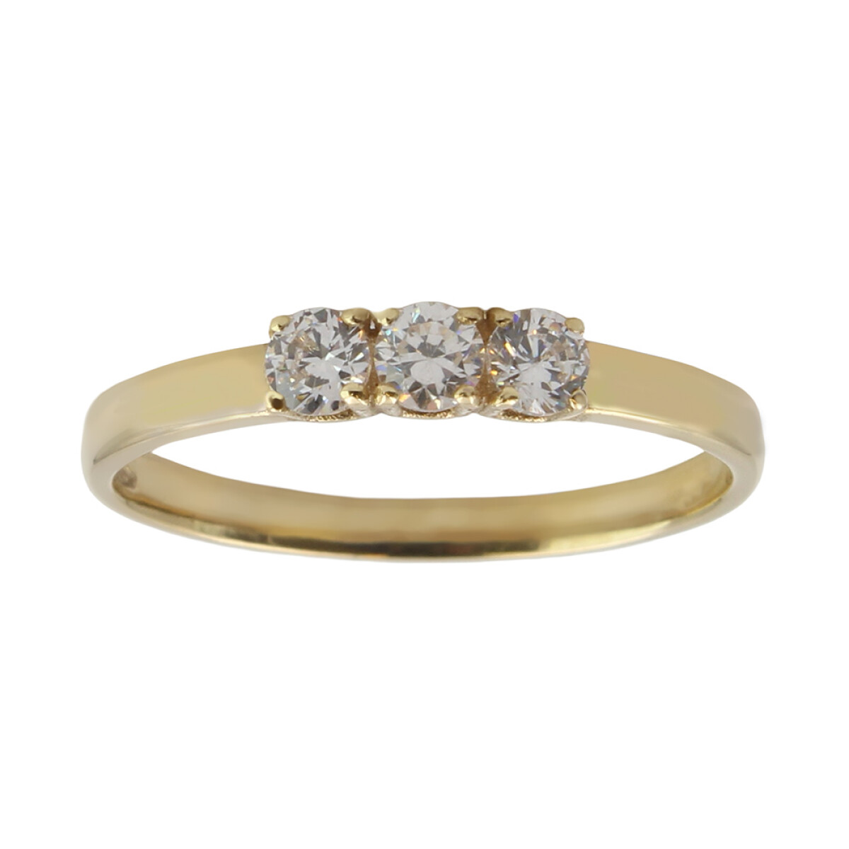 Anillo de oro amarillo 18k N9389 con circonias 