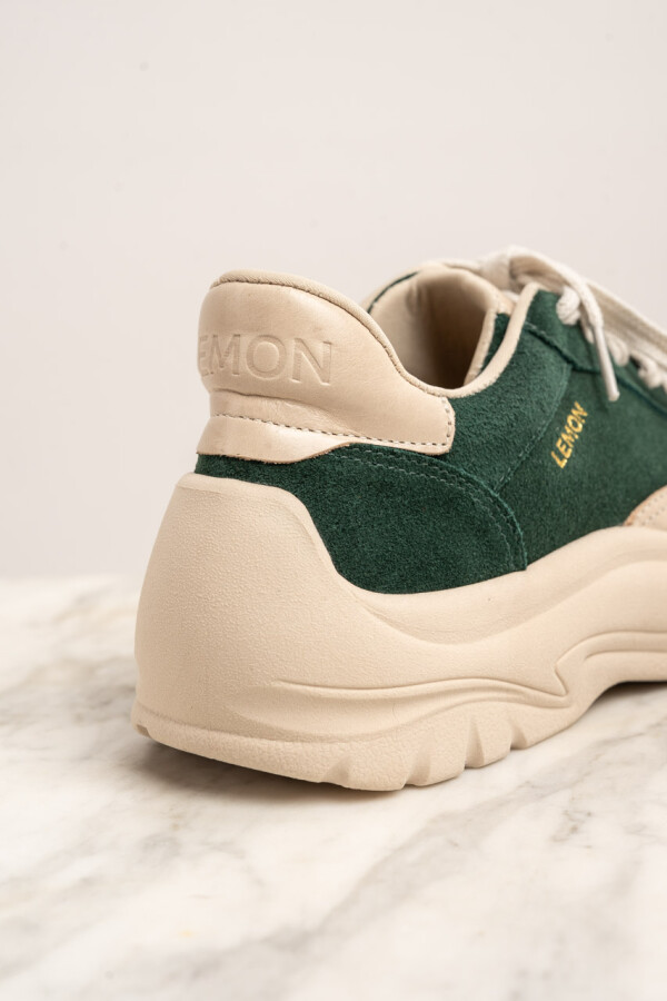 Zapatilla Gamuza Combinada Verde