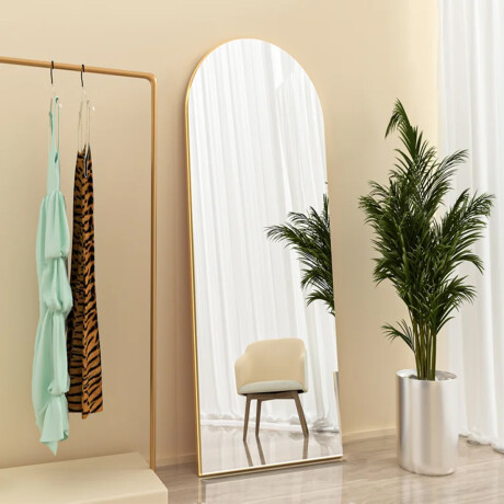 Espejo de pie ovalado con borde Dorado