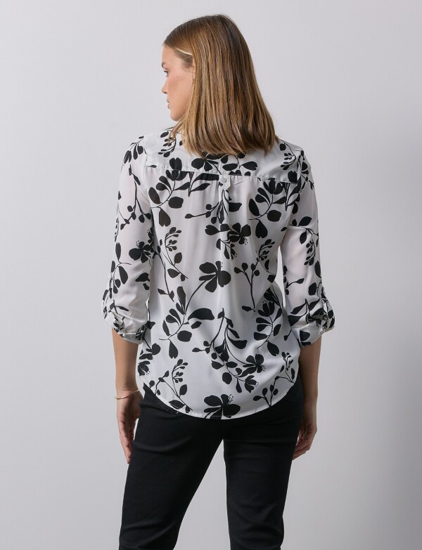 Blusa Printed BLANCO/NEGRO