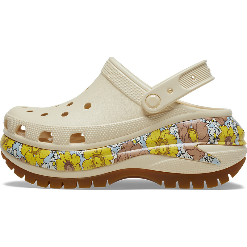 Crocs Mega Crush Retro Floral Beige