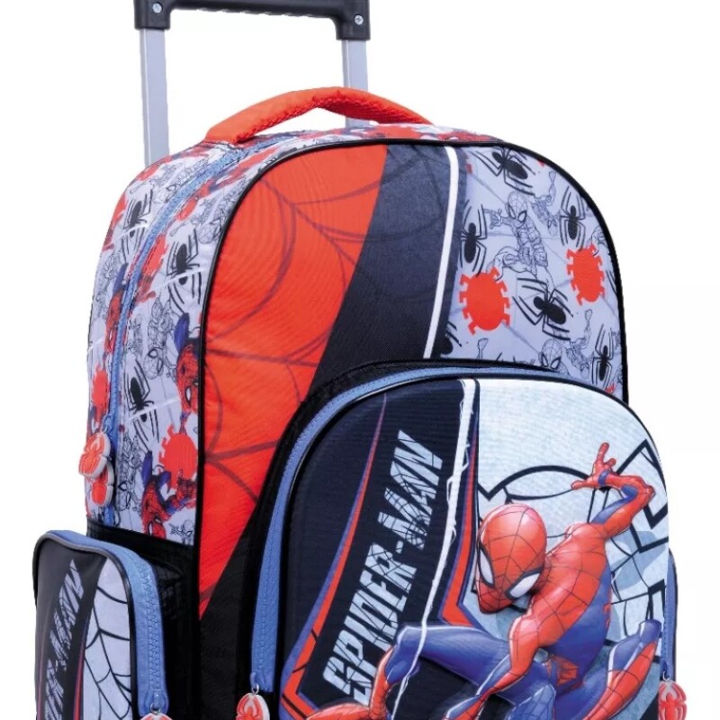 Spiderman - Mochila Con Carro Deluxe Gray Line 45cm Spiderman - Mochila Con Carro Deluxe Gray Line 45cm