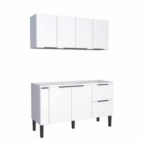Mueble de cocina bajo mesada Blanco y aéreo 150 cm Cisne Mueble De Cocina Bajo Mesada Blanco Y Aéreo 150 Cm Cisne