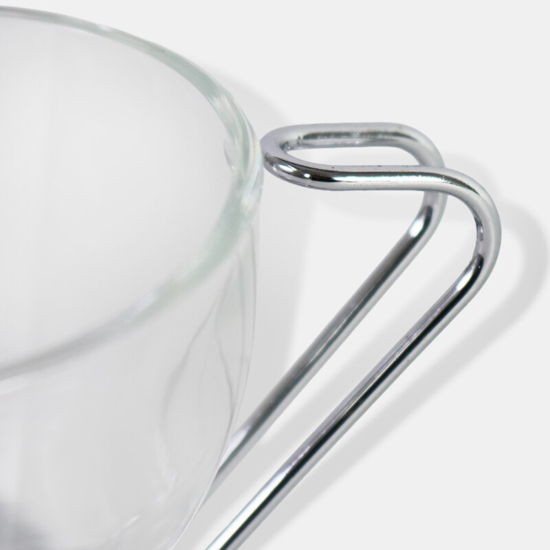 SET TAZA VIDRIO/METAL 3PZAS Unica