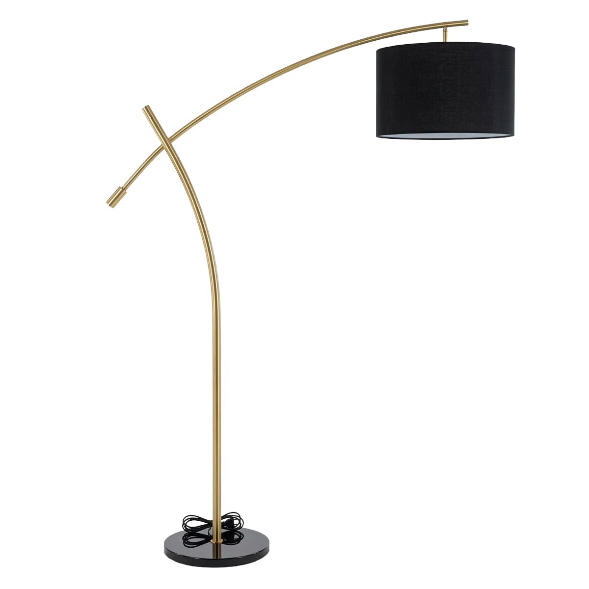 LAMPARA NEGRA/DORADO C/BASE MARMOL DE PIE 170CM 