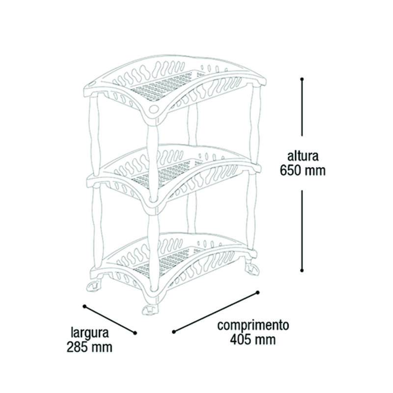 Estantería plástica 3 estantes BLANCO