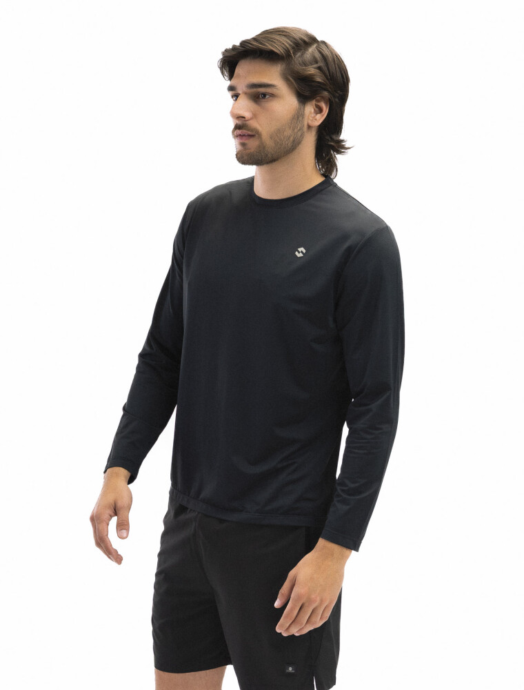 Remera Deportiva Protección UV Negro