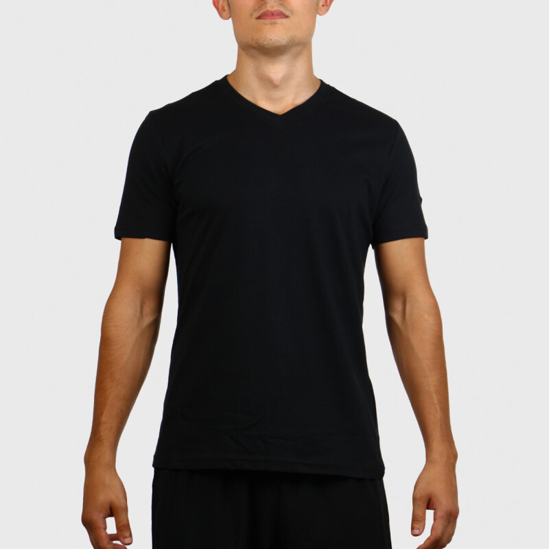 Diadora Hombre T-Shirt Deportivo Escote en V Neck Negro