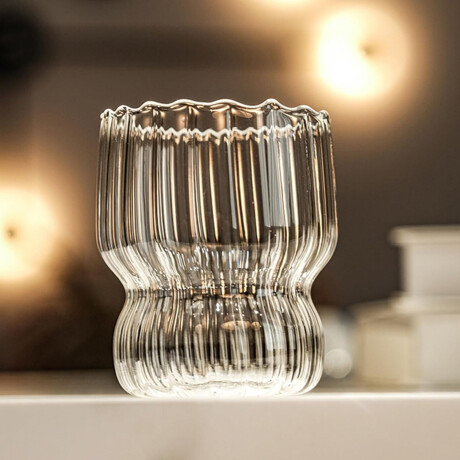 Set X6 Vaso Curvy 260Ml para Agua Refresco Bebidas en Vidrio Transparente