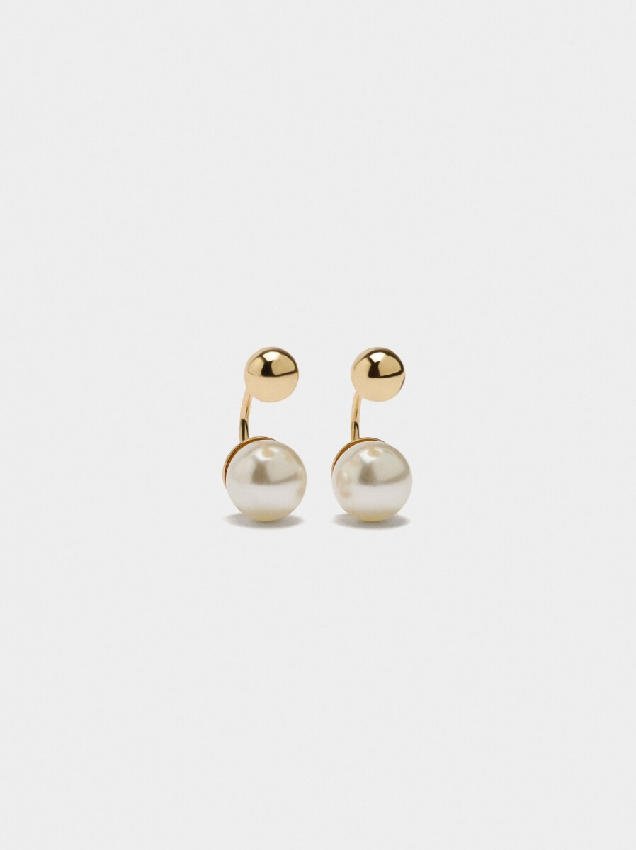 Pendientes De Esferas Con Perlas - dorado 