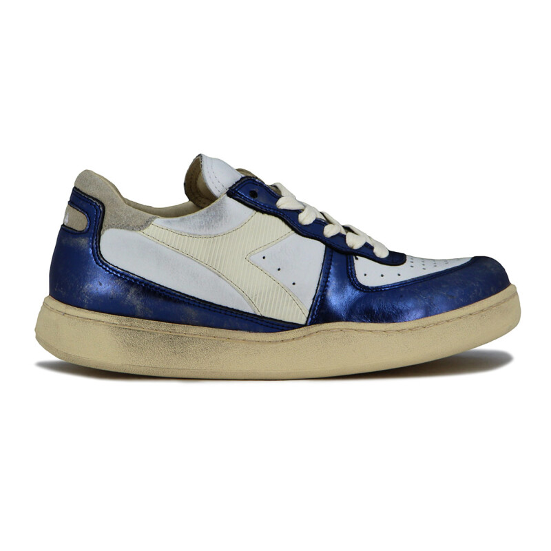 Diadora MI BASKET LOW METALLIC DIRTY Blanco-Azul