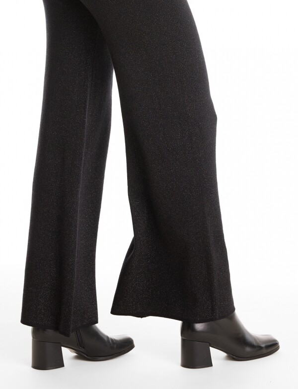 Pantalon Wide Leg Brillo NEGRO