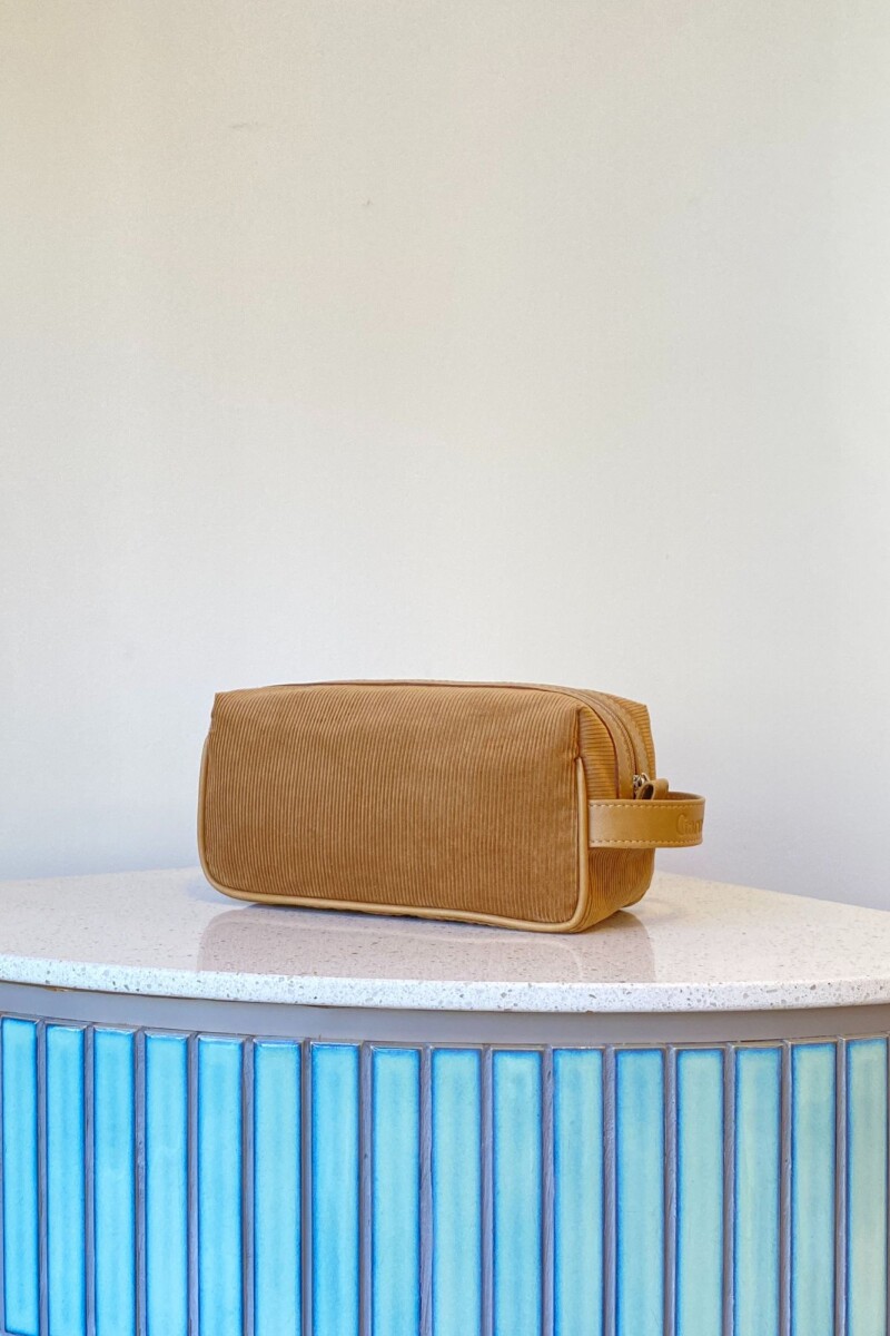 Necessaire chico en simil - Pana Beige 