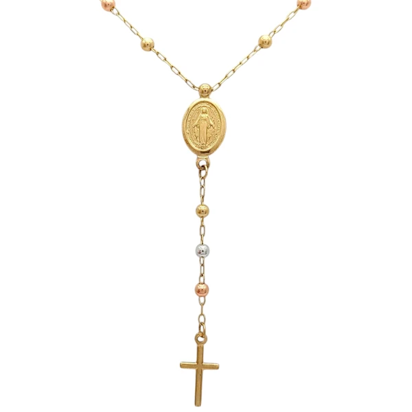 Rosario Virgen Milagrosa-Oro bajo-Sin piedra-RO8001 sinpiedra