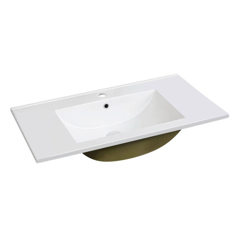 Bacha En Ceramica Para Mueble Baño - 81X39.5X17 BLANCO