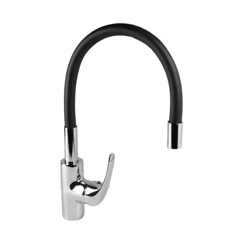 Grifería de Cocina Monocomando de mesada pico Flexible Negro Murdock Cromado Brillante Grifería De Cocina Monocomando De Mesada Pico Flexible Negro Murdock Cromado Brillante
