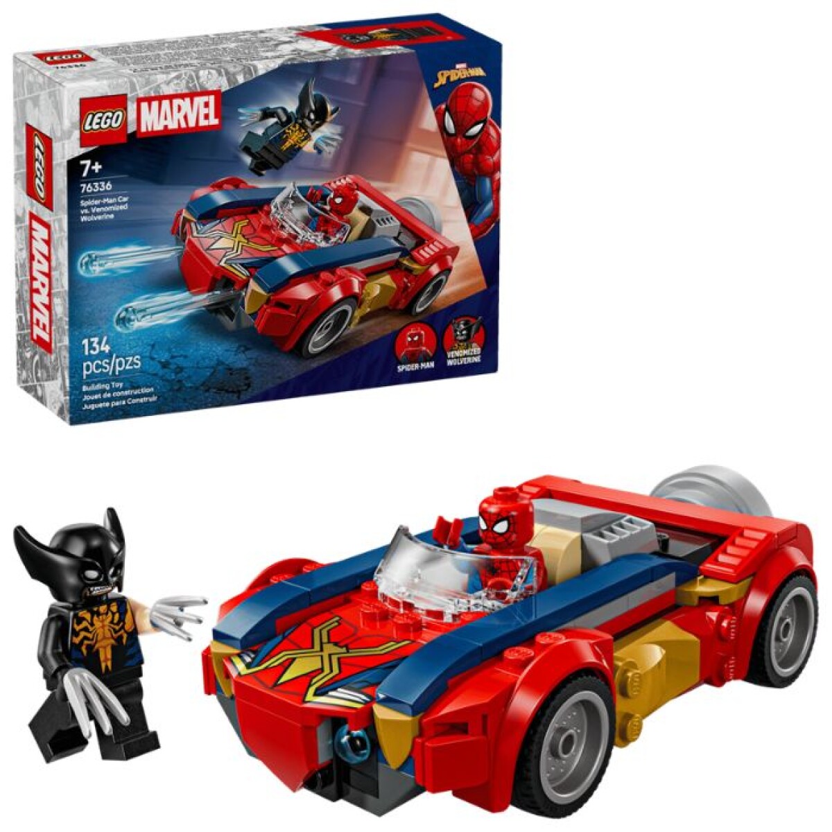 LEGO® Marvel Spider-Man vs. Wolverine Venomizado – Auto de Combate 