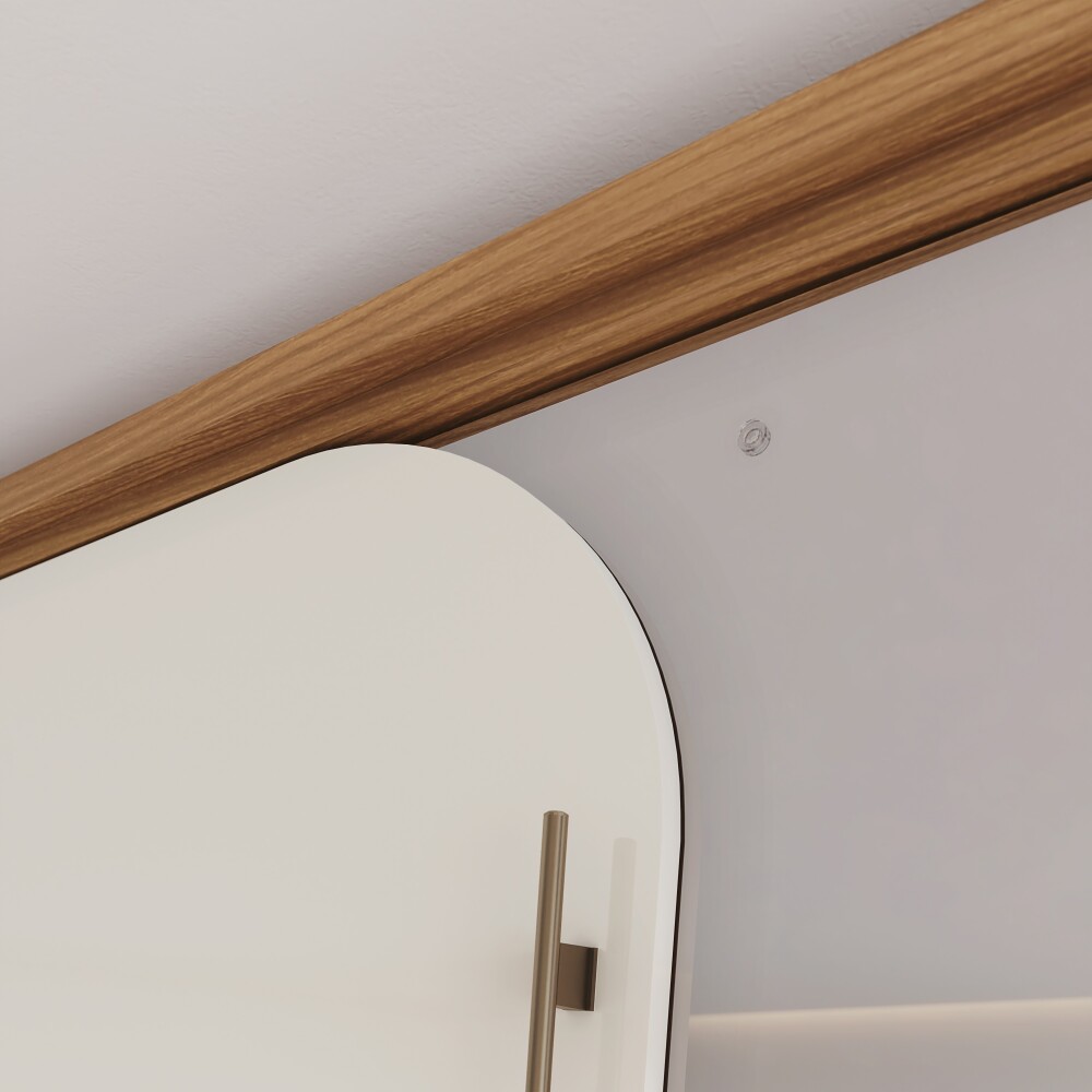 ROPERO DUBAI 6 PUERTAS 6 CAJONES INTERNOS CON ESPEJO GUARDARROPA CLOSET ARMARIO OFF WHITE