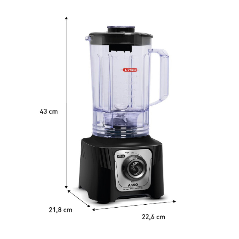 Licuadora Arno Power Max | Potencia de 1400w | Jarra de 3,1 Lts. Licuadora Arno Power Max | Potencia de 1400w | Jarra de 3,1 Lts.