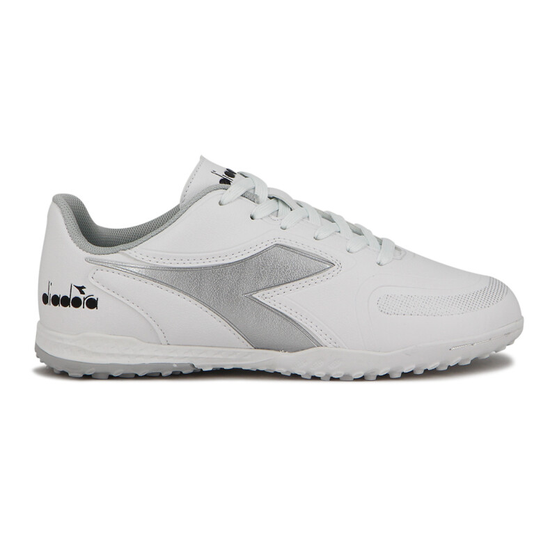 Zapato Fútbol Barricade Tf Diadora Hombre Blanco-plata