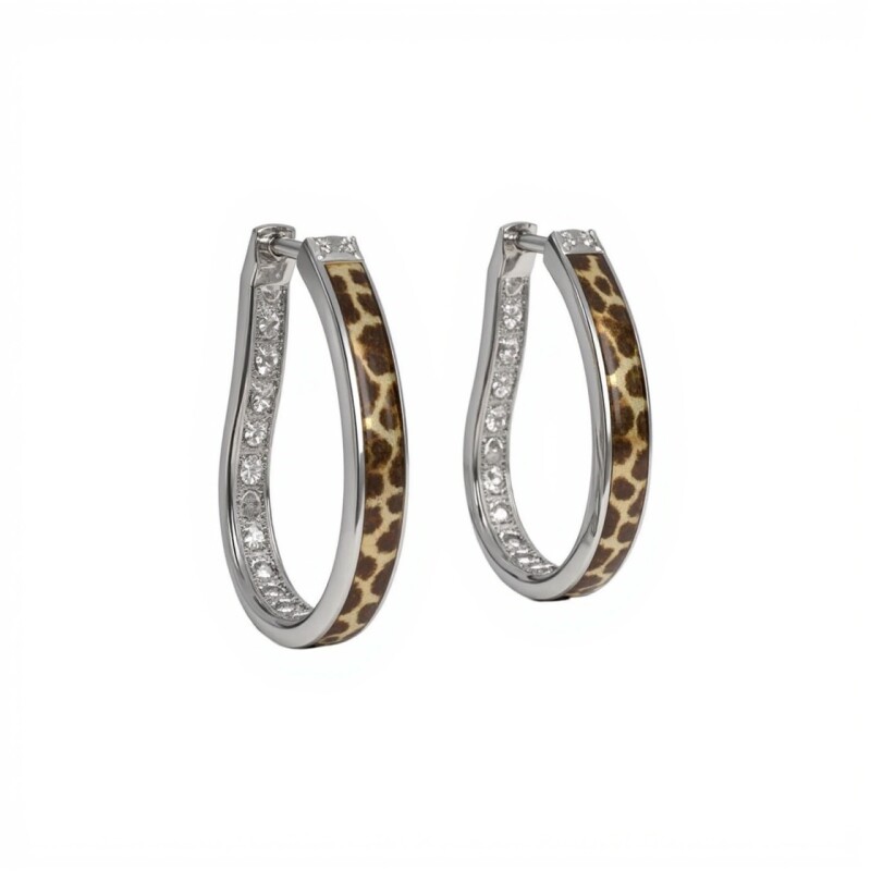 Caravanas Aro Leopardo- Zirconia - Plata 925 - CA4290 sinpiedra