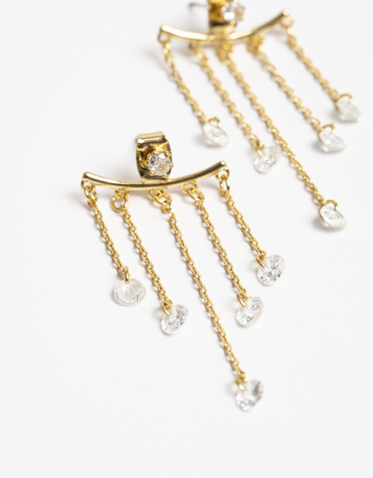 Aros Colgantes Cortos Cubic zirconia Aros Colgantes Cubic Zirconia - Dorado