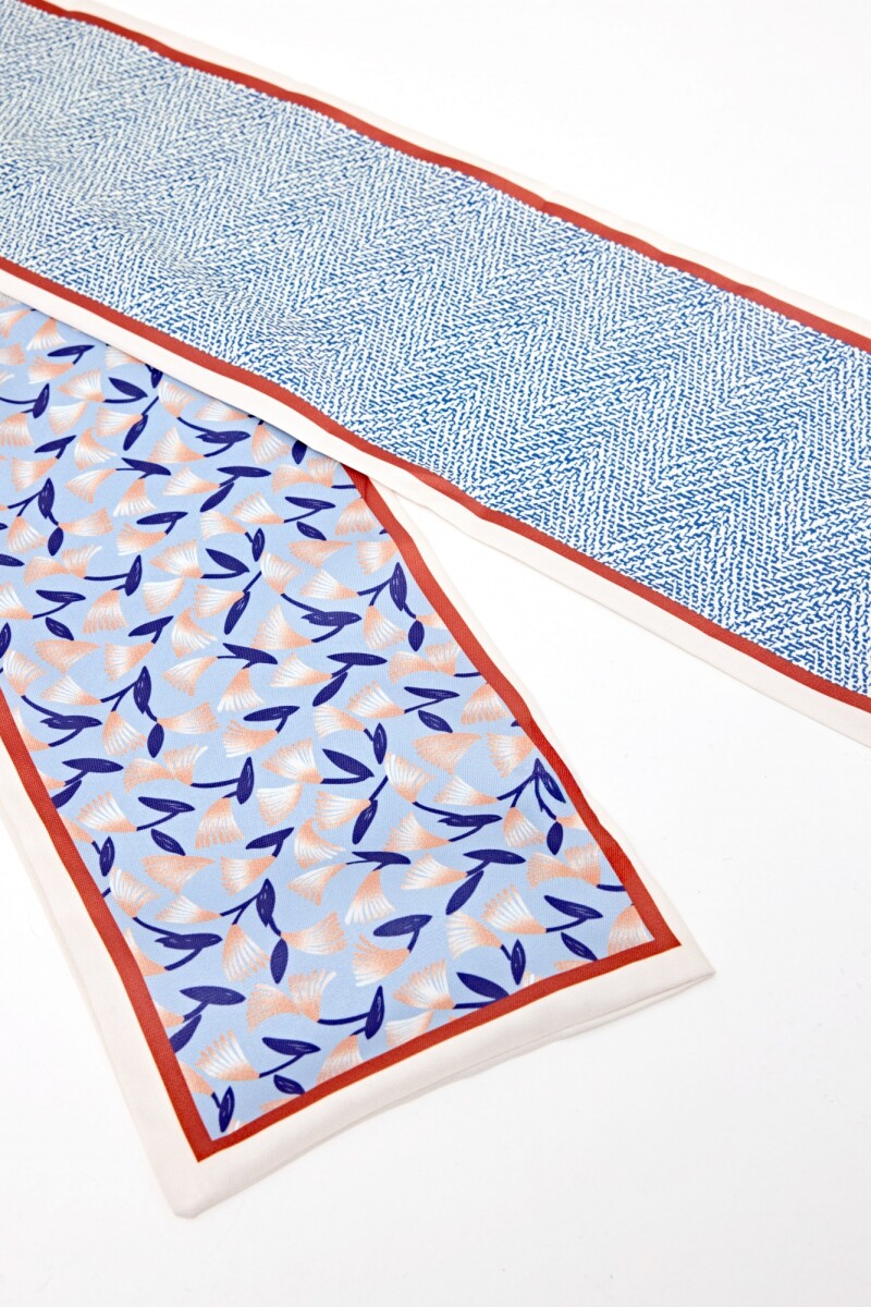 Pañuelo corbatero estampado celeste