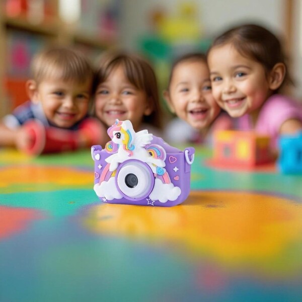 Camara De Fotos Unicornio Infantil Digital Para Niños Atrix® Variante Color Violeta