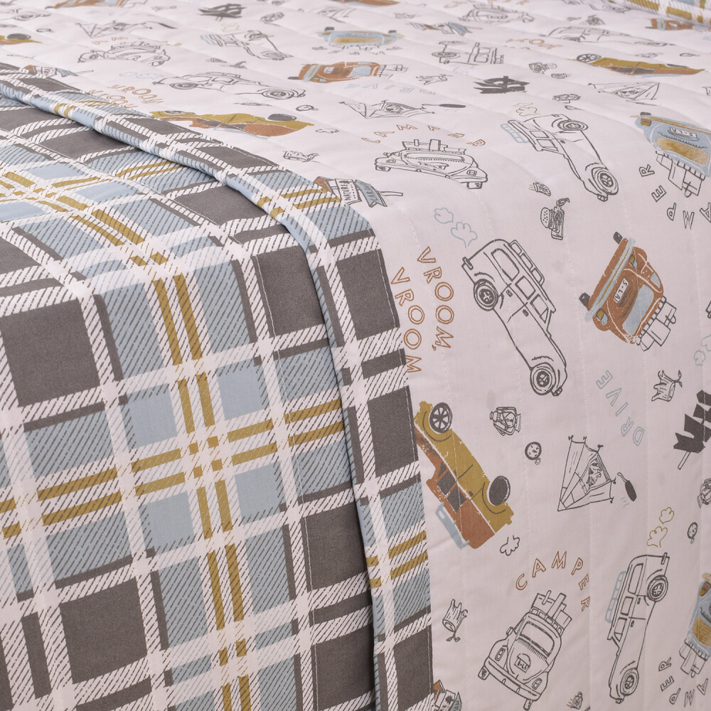Cubrecamas Cuadros Celeste Gris Y Mostaza – 180×240 cm Cubrecamas Cuadros Celeste Gris Y Mostaza – 180×240 cm