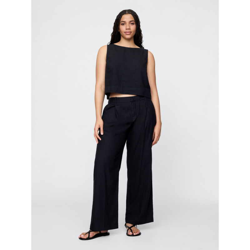 365 LR WIDE LEG - LINEN BASIC BLACK 2