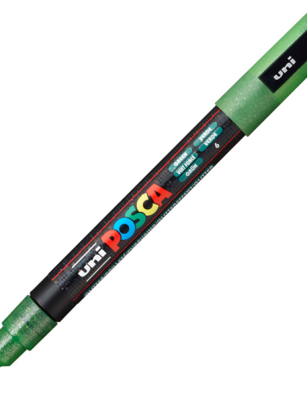 MARCADOR UNI POSCA 1.3 MM VERDE GLITTER N/A