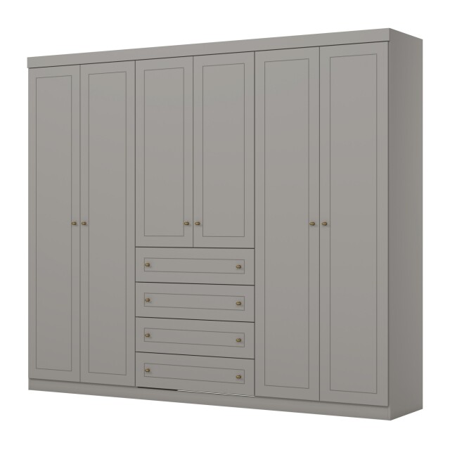 ROPERO AMERICANO GRIS 6 PUERTAS 4 CAJONES GUARDARROPA CLOSET ARMARIO PUERTAS 100% MDF ROPERO AMERICANO GRIS 6 PUERTAS 4 CAJONES GUARDARROPA CLOSET ARMARIO PUERTAS 100% MDF