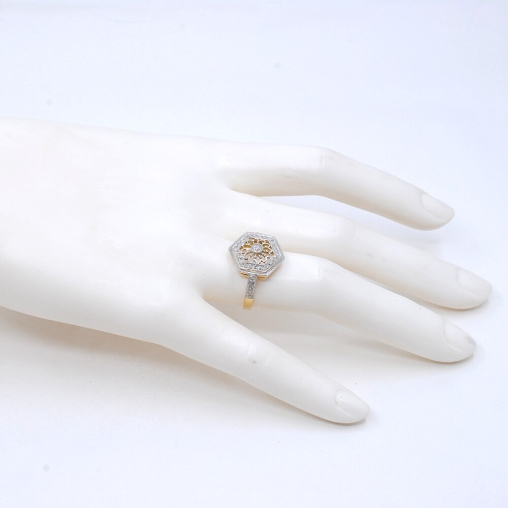 Anillo oro 18k y platino brillantes y diamantes Anillo oro 18k y platino brillantes y diamantes
