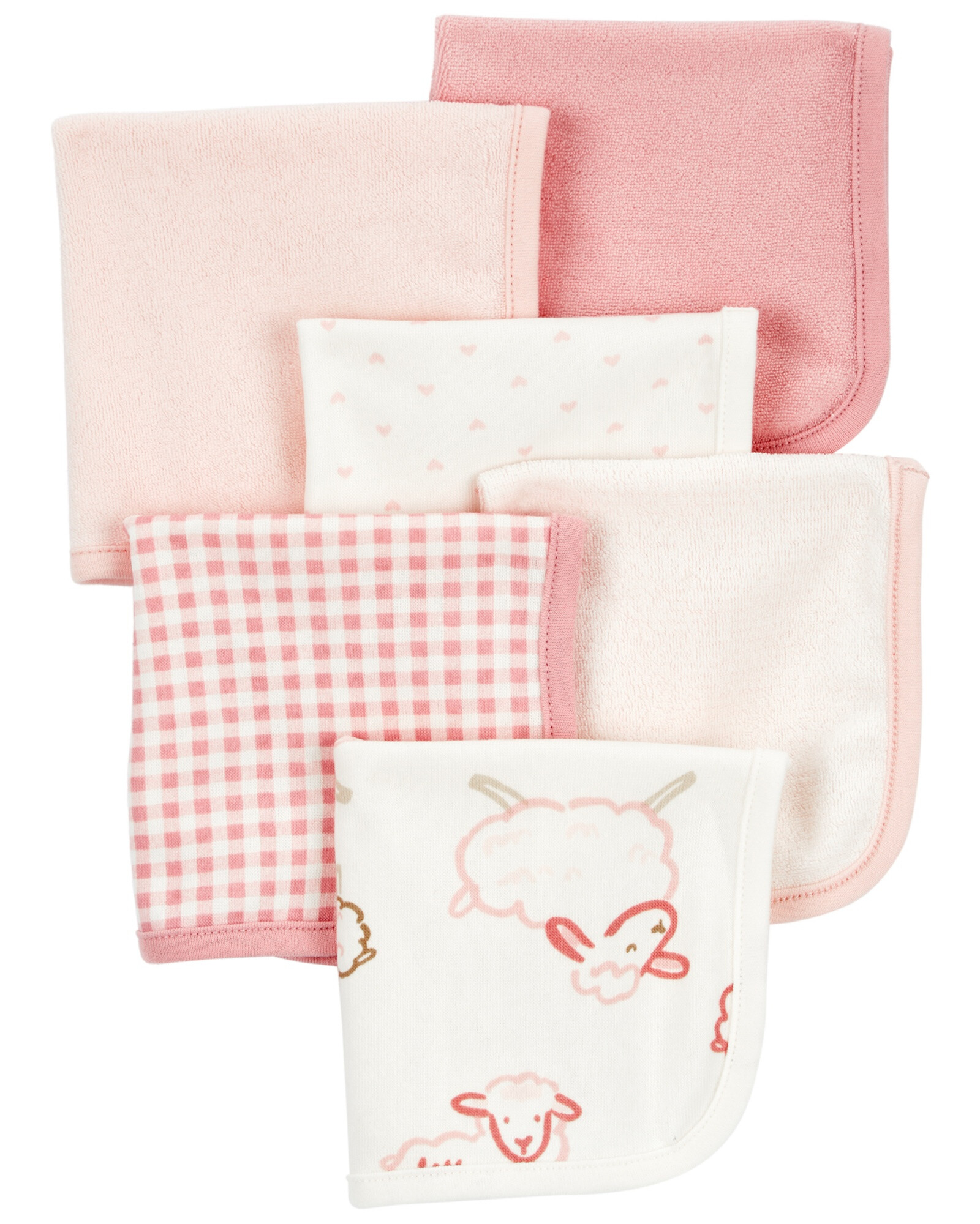 Pack seis paños de aseo de terry, diseño ovejas Pack seis paños de aseo de terry, diseño ovejas