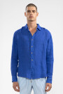 100% LINEN LONG SLEEVE SHIRT Blue