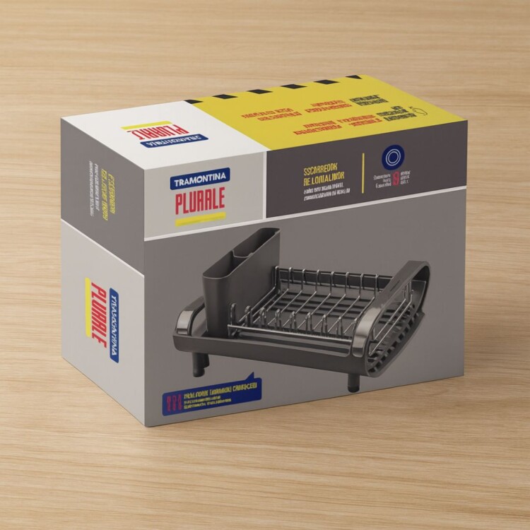 Escurridor de Platos Plegable Tramontina Plurale GRIS